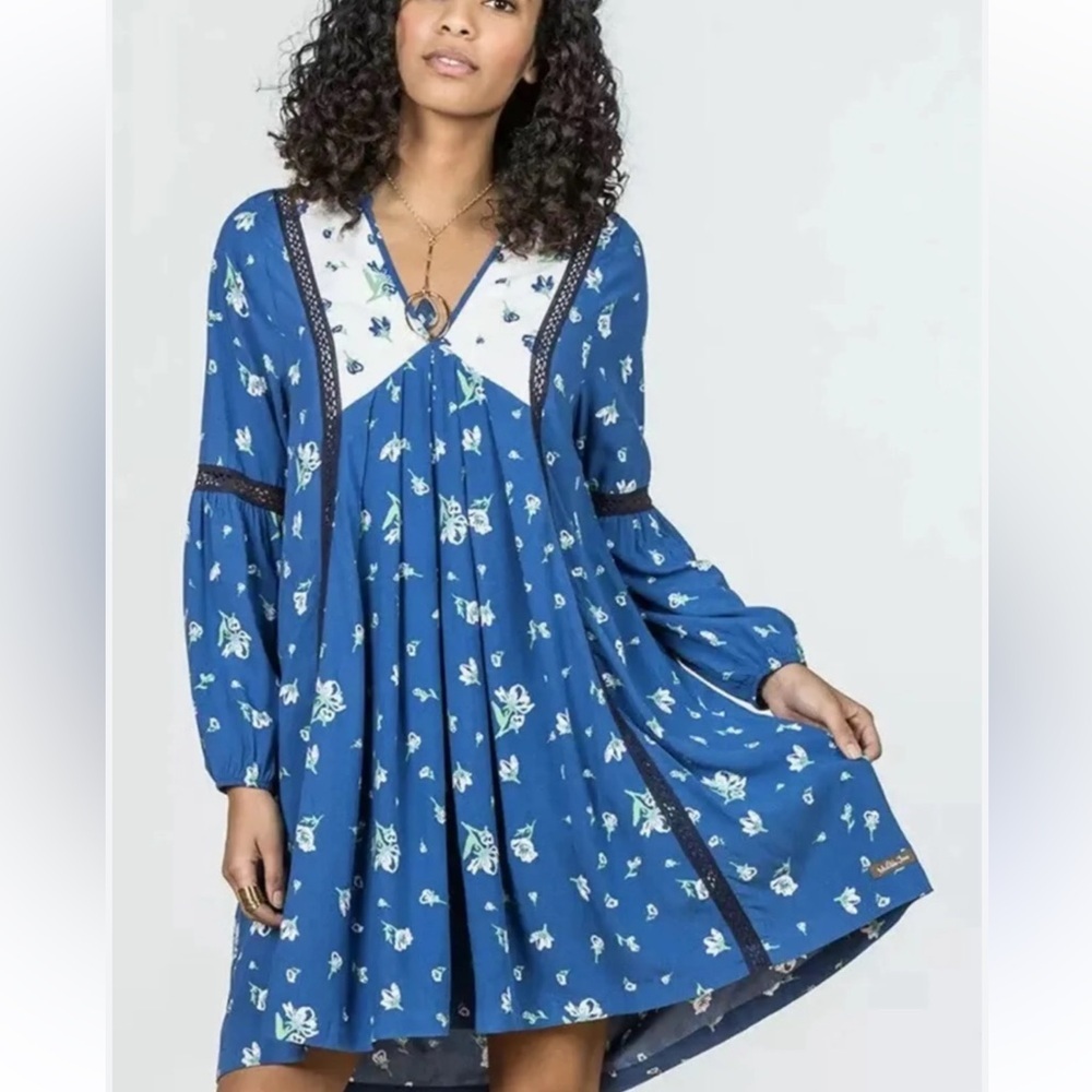 NWTs Matilda Jane | Day Tripping Floral Prairie Boho Rayon Dress Size Medium